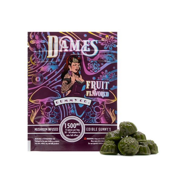 Dames Mushroom Infused Gummies – 1500mg  5 Flavours Edibles Buy Weed Online