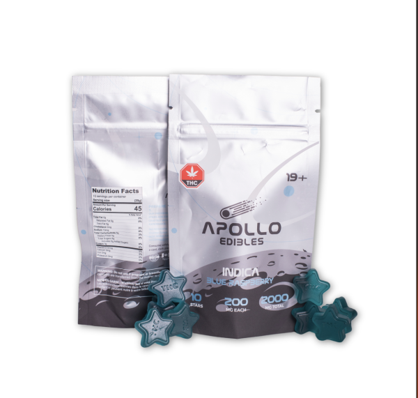 Apollo Gummies – Indica  Blue Raspberry 2000mg Edibles Buy Weed Online