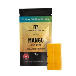 Twisted Extracts – Mango 1:1 Jelly Bomb (40mg THC + 40mg CBD) CBD Buy Weed Online