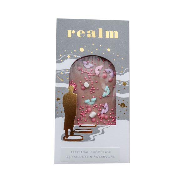 Realm Artisanal Mushroom Chocolate – Pink Chocolate (5g) Edibles Buy Weed Online