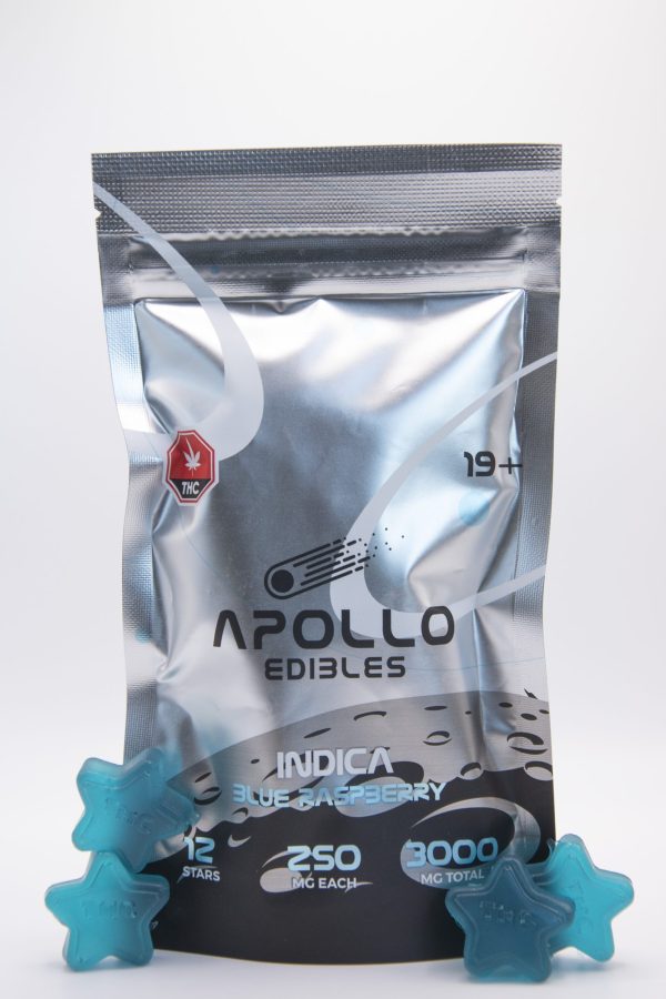 Apollo Edibles – Blue Raspberry Shooting Stars 3000MG THC (INDICA) Edibles Buy Weed Online