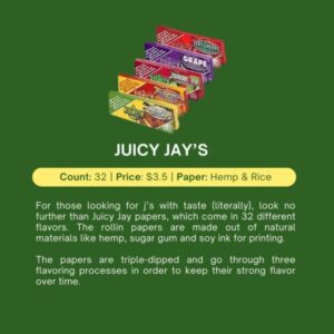 Juicy Jay’s Flavoured Papers 1¼ – 17 Flavours Accessories Buy Weed Online