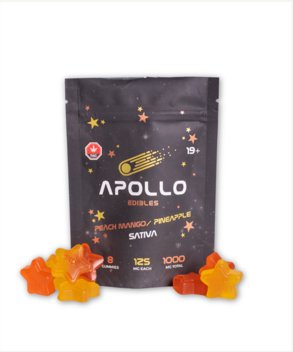 Apollo Gummies – Sativa Peach Mango/Pineapple – 1000mg Edibles Buy Weed Online